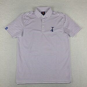 Donald Ross Sport Polo Shirt Mens Small Blue Purple White Striped Performance